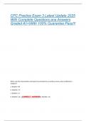 CPC Practice Exam 3 Latest Update 2025  With Complete Questions ana Answers  Graded A&vert;&plus;&vert;With 100&percnt; Guarantee Pass&excl;&excl;&excl; 
