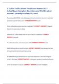 5 Dollar Traffic School Final Exam Newest 2025 Actual Exam Complete Questions and Well Detailed Answers &vert;Already Graded A&plus;&vert;Latest