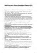 GIA Diamond Essentials Final Exam  Questions and Revised Correct Answers &lpar;2026 &sol; 2027&rpar; 100&percnt; Guarantee Pass