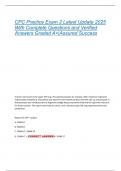 CPC Practice Exam 2 Latest Update 2025  With Complete Questions and Verified  Answers Graded A&plus;&vert;Assured Success 