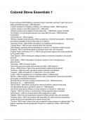 Colored Stone Essentials 1 Latest 2026&sol;2027 Exam Questions and Verified Solutions