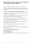 C425 Healthcare Delivery&comma; Regulation&comma; and Compliance &lpar;WGU&rpar; Questions With Correct Answers