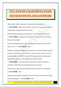 FTC AND BP CALIFORNIA EXAM 2025 QUESTIONS AND ANSWERS