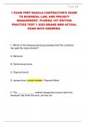 NASCLA CONTRACTOR'S GUIDE  TO BUSINESS&comma; LAW&comma; AND PROJECT  MANAGEMENT&comma; FLORIDA 1ST EDITION  PRACTICE TEST 1 2025 BRAND NEW ACTUAL  EXAM WITH ANSWERS&period;