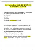 CLC Practice Exam 2025&sol; 2026 QUESTIONS  WITH VERIFIED ANSWERS 