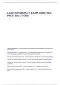 LEAD SUPERVISOR EXAM WITH FULL PACK SOLUTIONS