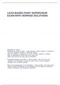 Lead-based Paint Supervisor exam with verified solutions