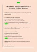 DTR Exam Review Questions with  Detailed Verified Answers