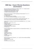 EMS Ops - Exam II Review Questions and Answers