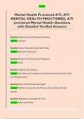 Mental Health Proctored ATI&comma; ATI  MENTAL HEALTH PROCTORED&comma; ATI  proctored Mental Health Questions  with Detailed Verified Answers