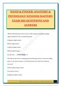 HAND & FINGER&colon; ANATOMY & PHYSIOLOGY SONOSIM MASTERY EXAM 2025 QUESTIONS AND ANSWERS