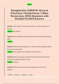 Straighterline CHEM101 General  Chemistry I Graded Exam 3 &lpar;New  Version June 2024&rpar; Questions with  Detailed Verified Answers 