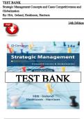 Test Bank for Strategic Management Concepts and Cases Competitiveness and Globalization 14th Edition By Hitt&comma; Ireland&comma; Hoskisson&comma; Harrison