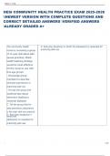 Exam &lpar;elaborations&rpar; HESI COMMUNITY HEALTH   