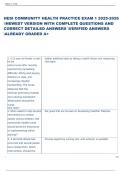 Exam &lpar;elaborations&rpar; HESI COMMUNITY HEALTH  