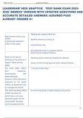 Exam &lpar;elaborations&rpar; LEADERSHIP HESI   