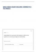 WGU D665 EXAM SOLVED CORRECTLY TO PASS&excl;&excl;