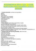 INTERMEDIATE MATH TEST 1 EXAM QUESTIONS AND ANSWERS LATEST UPDATE&period;