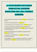 LA STATE BOARD GOLD BOOK EXAM ACTUAL 2025&sol;2026 QUESTIONS AND 100&percnt; CORRECT ANSWERS
