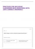 PRACTICES FOR INCLUSIVE CLASSROOM D635 QUESTIONS WITH 100&percnt; CORRECT ANSWERS&excl;&excl;
