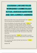 LOUISIANA LAW AND RULES WORKSHEET COSMETOLOGY ACTUAL 2025&sol;2026 QUESTIONS AND 100&percnt; CORRECT ANSWERS