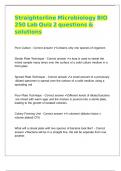 Straighterline Microbiology BIO 250 &lpar;BIO250&rpar; Lab Quiz 2 questions with solutions 