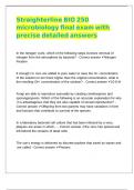 Straighterline BIO 250 microbiology final exam with precise detailed answers 