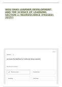 WGU D665 LEARNER DEVELOPMENT AND THE SCIENCE OF LEARNING SECTION 1&colon; NEUROSCIENCE &lpar;PASSED&rpar; 2025&excl;&excl;