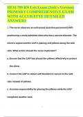 HESI 799 RN Exit Exam &lpar;Josh-s Version&rpar; PRIMARY COMPREHENSIVE EXAM WITH ACCURATYE DETAILED ANSWERS