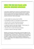 HESI 799 RN Exit Exam with precise detailed solutions
