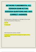 NETWORK FUNDAMENTAL ALL VERSION EXAM ACTUAL 2025&sol;2026 QUESTIONS AND 100&percnt; CORRECT ANSWERS