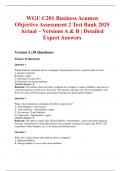 WGU C201 Business Acumen Objective Assessment 2 Test Bank 2025 Actual &ndash; Versions A & B &vert; Detailed Expert Answers