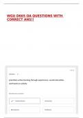 WGU D665 OA QUESTIONS WITH CORRECT ANS&excl;&excl;