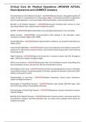 Critical Care Air Medical Operations UPDATED ACTUAL Exam Questions and CORRECT Answers