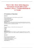 WGU C182 &sol; WGU D322 Objective Assessment 3 Exam 2025 Actual &ndash; Versions A&comma; B & C &vert; Verified Rationale & A&plus; Grade