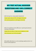 NFI TEST ACTUAL 2025&sol;2026 QUESTIONS AND 100&percnt; CORRECT ANSWERS