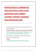 NORTH DAKOTA COMMERCIAL  PESTICIDE APPLICATORS EXAM  QUESTIONS AND CORRECT  ANSWERS &lpar;VERIFIED ANSWERS&rpar;  PLUS RATIONALES 2025