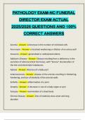 PATHOLOGY EXAM-NC FUNERAL DIRECTOR EXAM ACTUAL 2025&sol;2026 QUESTIONS AND 100&percnt; CORRECT ANSWERS