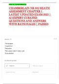 CHAMBERLAIN &vert; NR 302 &vert; HEATH ASSESSMENT CHAPTER 1 &vert; LATEST UPDATED EXAM &vert; 2025  &vert; 45 EXPERT CURATED QUESTIONS & ANSWERS 