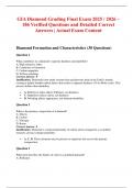 GIA Diamond Grading Final Exam 2025 &sol; 2026 &ndash; 186 Verified Questions and Detailed Correct Answers &vert; Actual Exam Content
