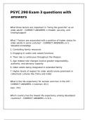 PSYC 290 Exam 3 questions with answers