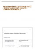 PRE-ASSESSMENT&colon; DISCOVERING DATA - D468 &lpar;PWVO&rpar; QUESTIONS WITH COMPLETE SOLUTIONS&excl;&excl;