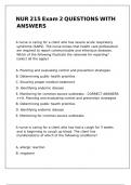 NUR 215 Exam 2 QUESTIONS WITH ANSWERS