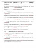 ABSC 360 FINAL UPDATED Exam Questions and CORRECT Answers