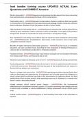 food handler training course UPDATED ACTUAL Exam Questions and CORRECT Answers