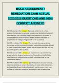 MOLD ASSESSMENT &sol; REMEDIATION EXAM ACTUAL 2025&sol;2026 QUESTIONS AND 100&percnt; CORRECT ANSWERS