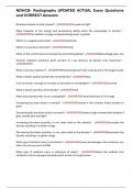 NDHCB- Radiography UPDATED ACTUAL Exam Questions and CORRECT Answers