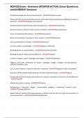 NDHCB Exam &ndash; Anatomy UPDATED ACTUAL Exam Questions and CORRECT Answers
