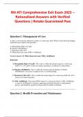 RN ATI Comprehensive Exit Exam 2025 &ndash; Rationalized Answers with Verified Questions &vert; Retake Guaranteed Pass