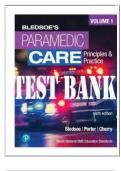 Test Bank for Paramedic Care - Principles and Practice&comma; 6th  Edition&comma; Volume 1 - 5 by  Bledsoe